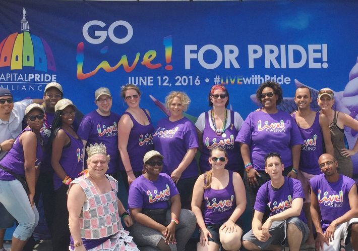 Photo of Live! Team Members who participated in the 2016 Pride Event